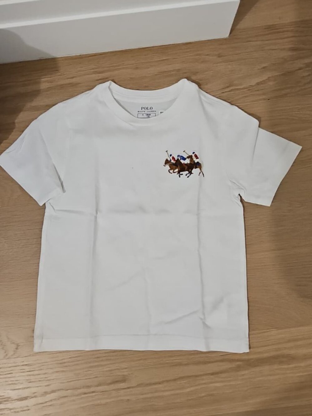 Polo Ralph Lauren Boys White Multi-Player Polo Embroidered Tee Size 5